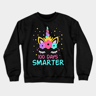 100 days of school Cute Unicorn 100th Day Of School Girls Crewneck Sweatshirt